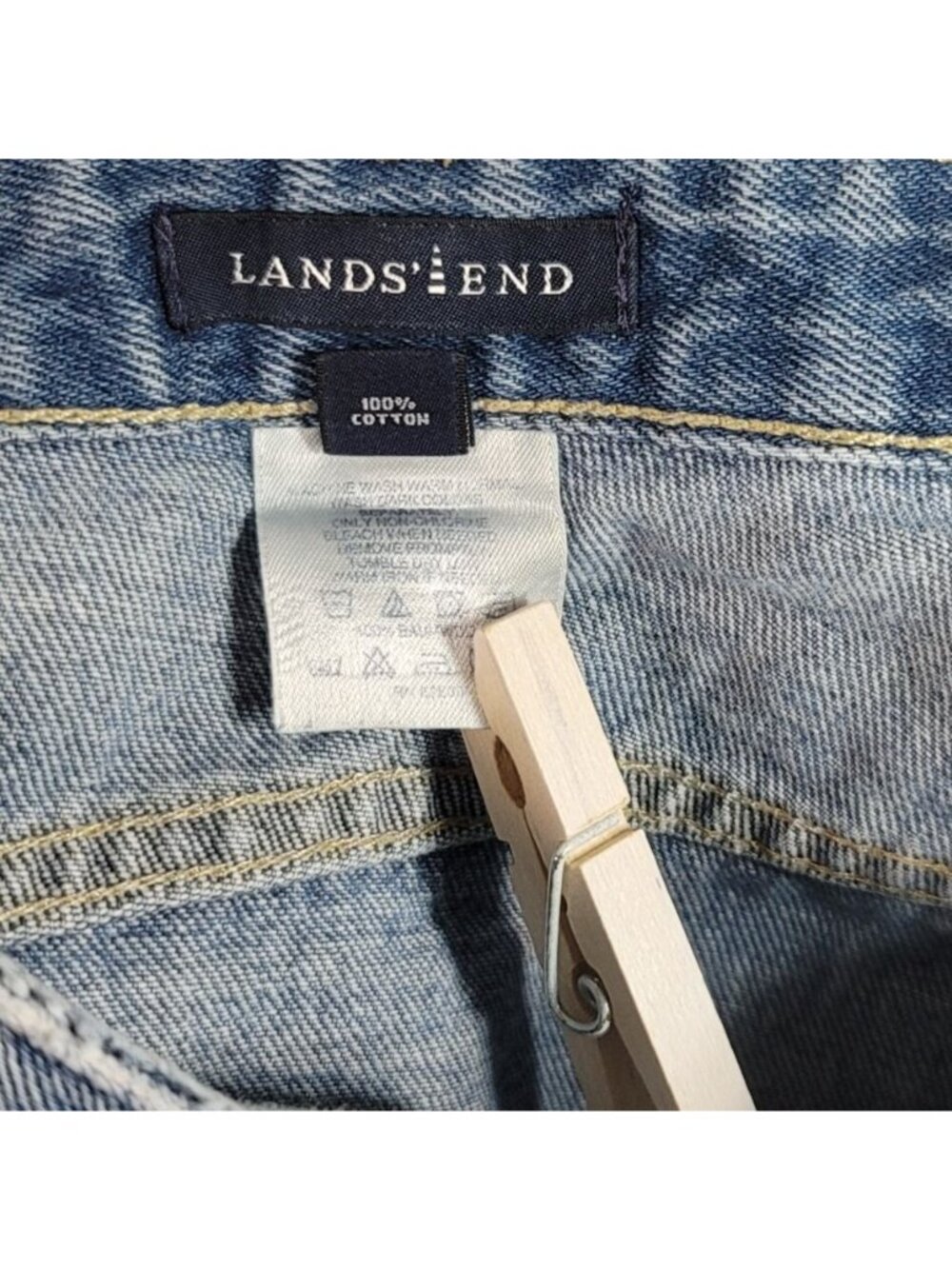 Lands' End Womens Straight Leg Jeans Blue 20W Zip Pockets Cotton Recover Hi Rise - Picture 7 of 9